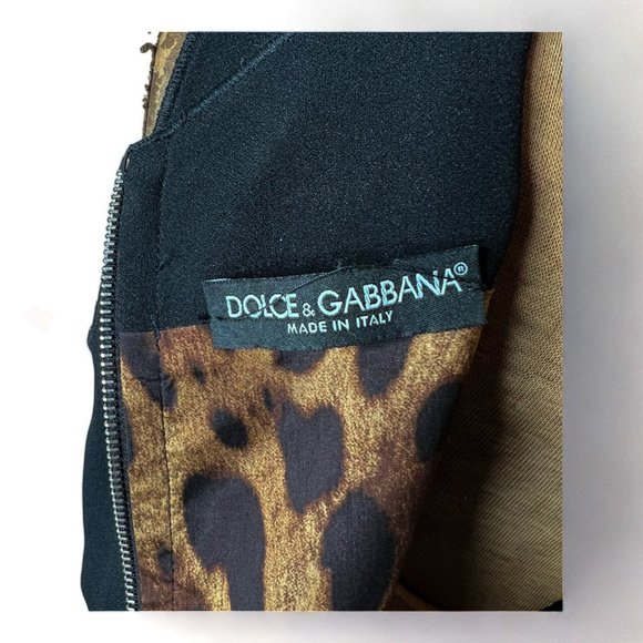 D&G Dolce & Gabbana Black Party Cocktail Ruched Dress Size 44/8 - Picture 7 of 11